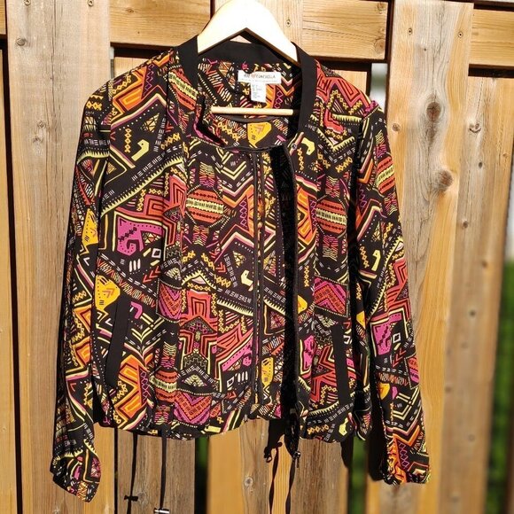 H&M x Coachella Geo Aztec Printed Bomber Jacket - Picture 2 of 7